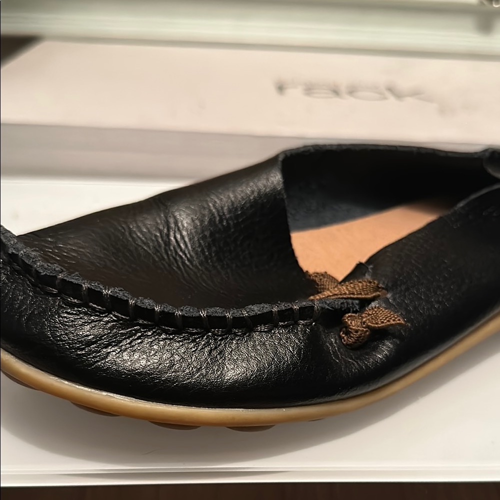 Black Leather Flats - Picture 3 of 6